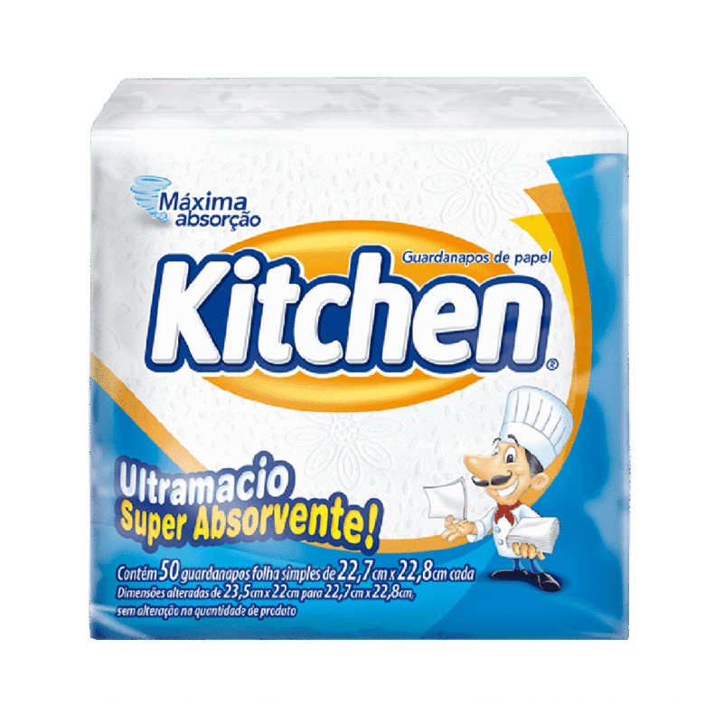 Guardanapo Kitchen Pequeno 22,7x22,8cm - 1 Pacote 50 Folhas