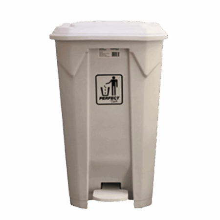 Lixeira branca com pedal 100L Perfect