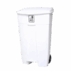 Lixeira Branca Com Pedal e Rodas 100L Perfect