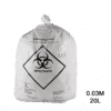Saco para lixo branco hospitalar 20L 0.03m com 100 unidades
