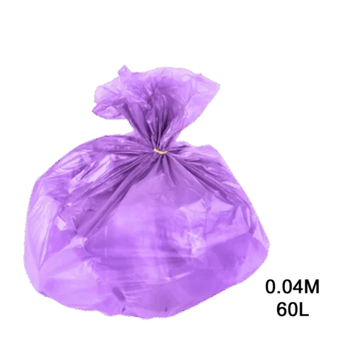 Saco para lixo lilas 60L 0.04m com 100 unidades