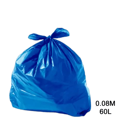 Saco para lixo azul 60L 0.08m com 100 unidades