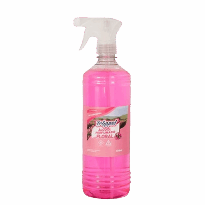 Álcool perfumado Floral c/ pulverizador 850ml - Troppel