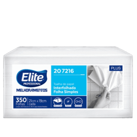 Toalha De Papel Interfolhado Fiesta Folha Simples - Pacote 350 Folhas