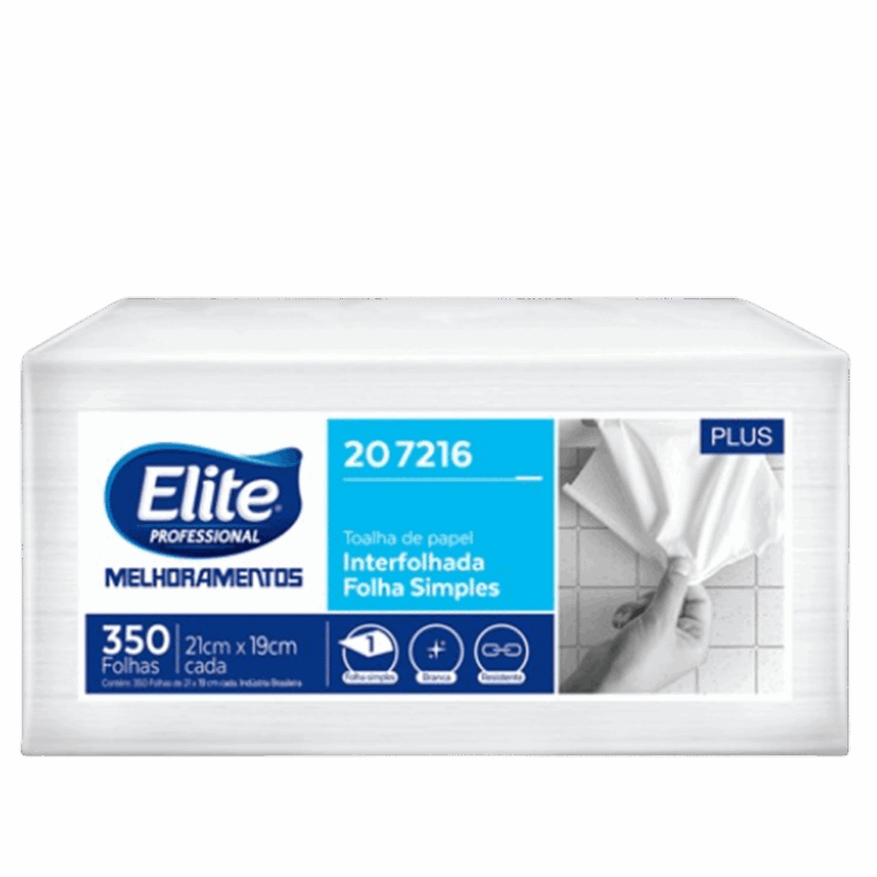 Toalha De Papel Interfolhado Fiesta Folha Simples - Pacote 350 Folhas