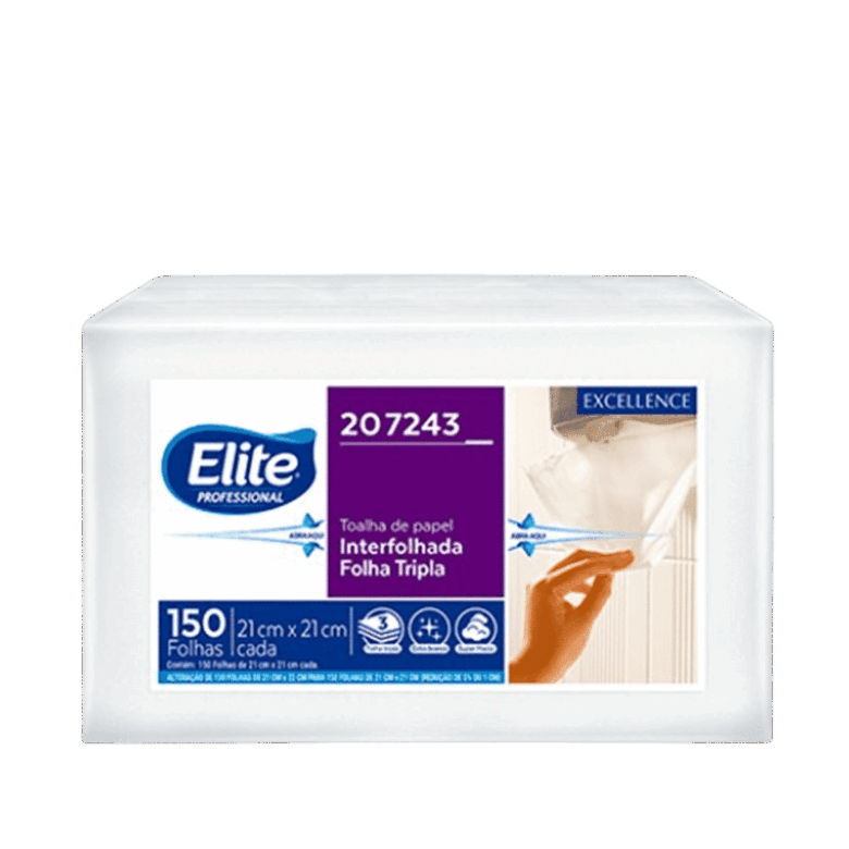 Toalha De Papel Interfolhado Folha Tripla - Pacote 150 Folhas