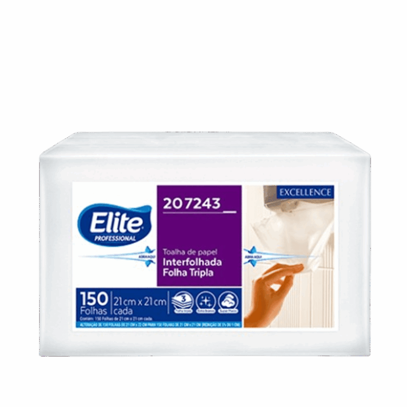Toalha De Papel Interfolhado Folha Tripla - Pacote 150 Folhas