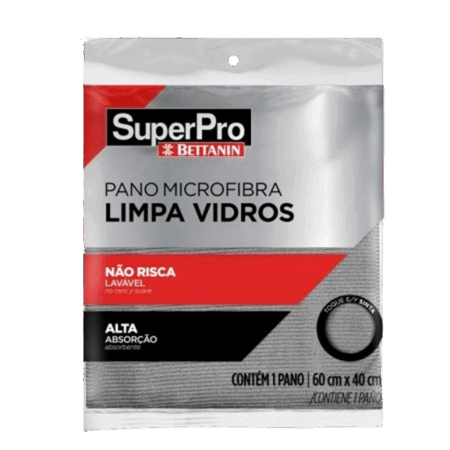 Pano Microfibra Limpa Vidro 60x40cm - Superpro