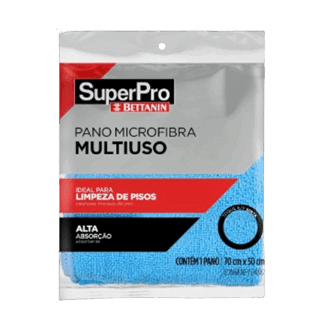 Pano de Microfibra 70x50cm Azul -SuperPro