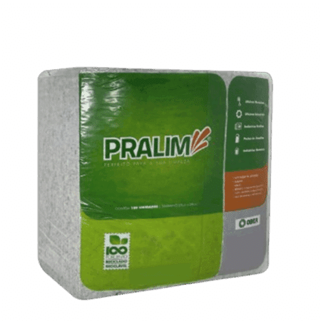 Toalha industrial Pralim  Tamanho: 0.29X0.29cm c/ 100 unidades
