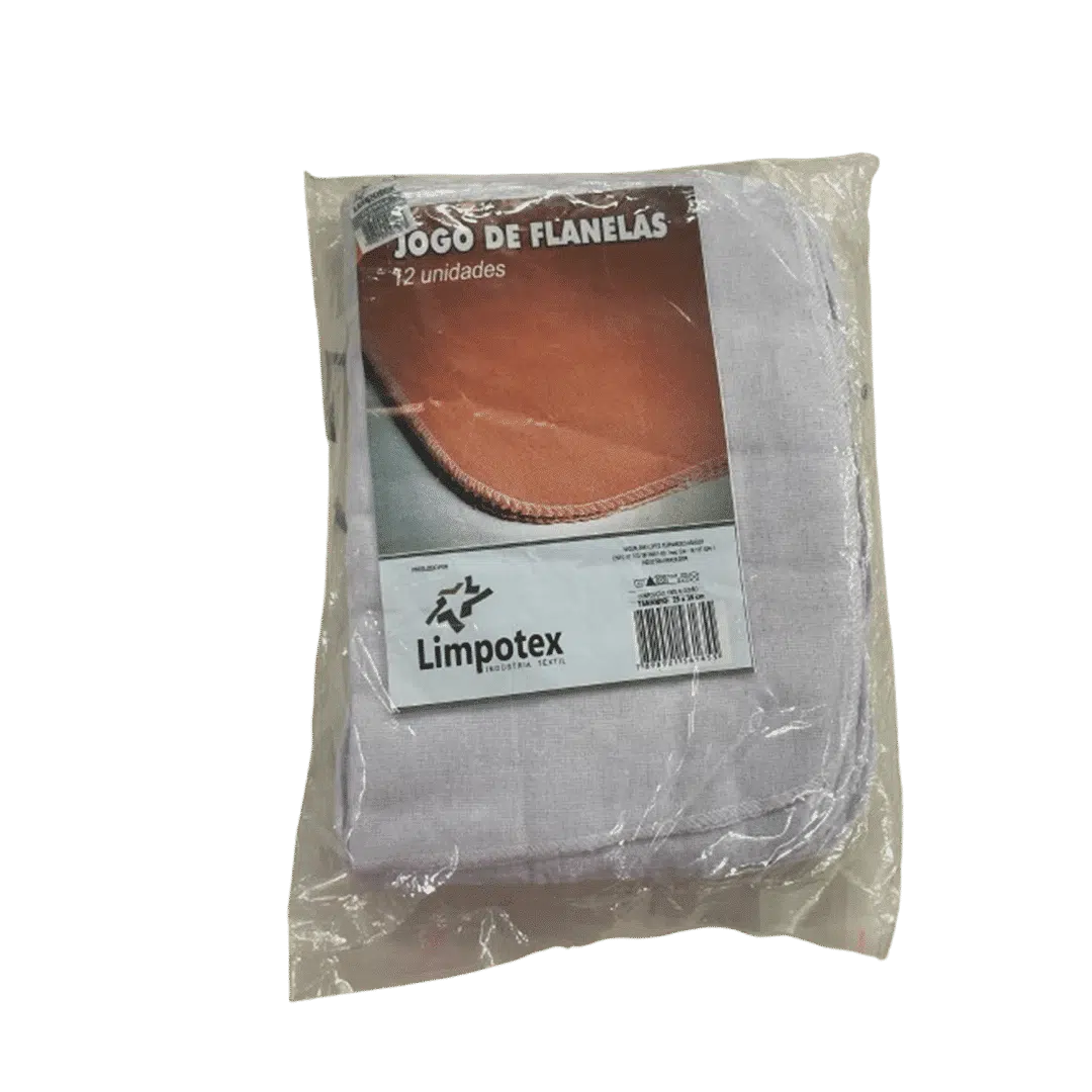 Flanela Branca 30cm X 40cm Pacote com 12 Unidades