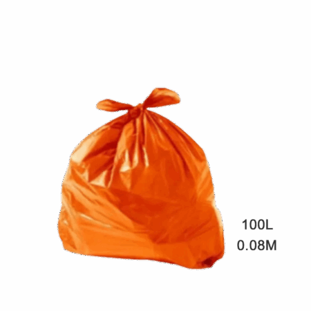 Saco para Lixo Laranja 100L 0.08M Fardo com 100 Un
