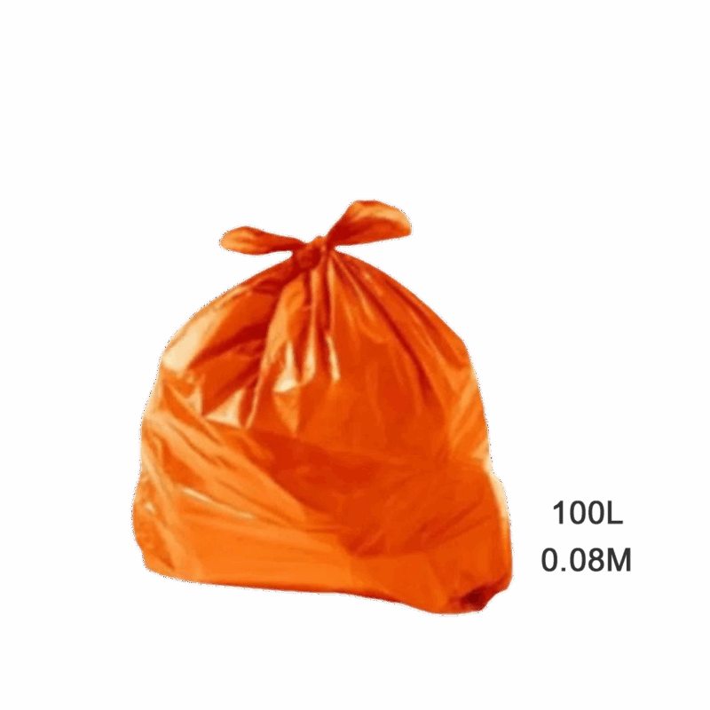 Saco para Lixo Laranja 100L 0.08M Fardo com 100 Un