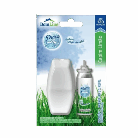 Neutralizador Spray Capim Limão Puro Ar Refil+Aplicador – 12ml – DOMLINE
