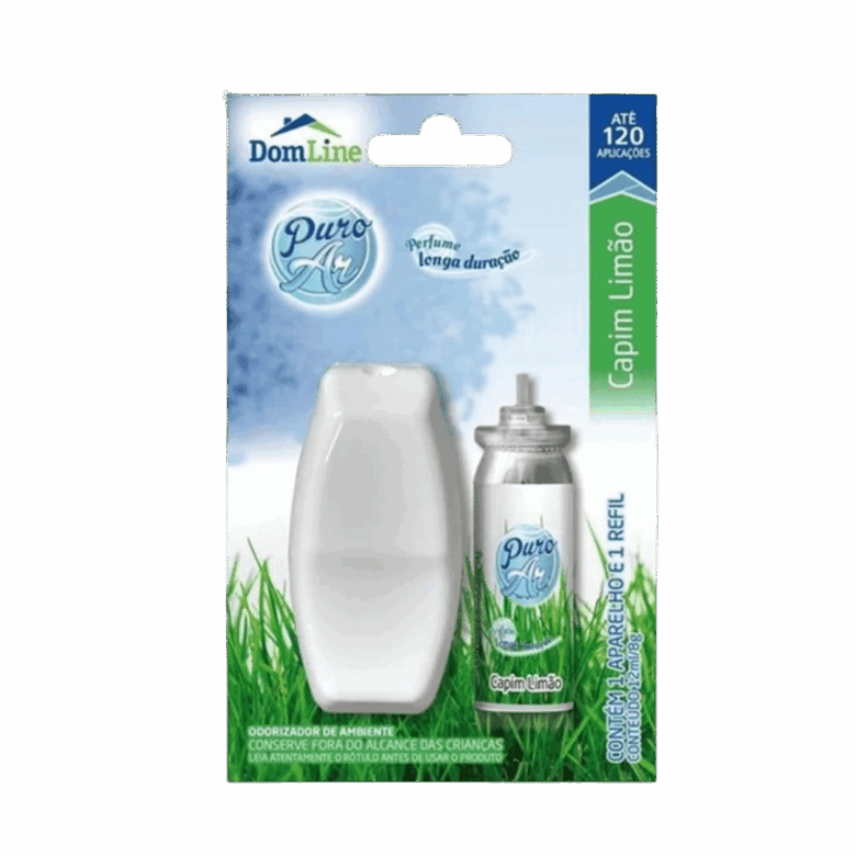 Neutralizador Spray Capim Limão Puro Ar Refil+Aplicador – 12ml – DOMLINE