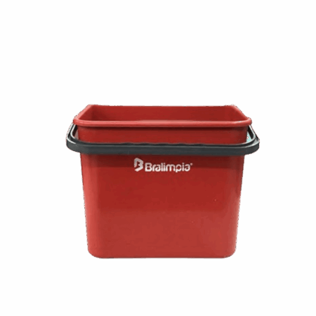 Balde 4L com alça vermelho - Bralimpia