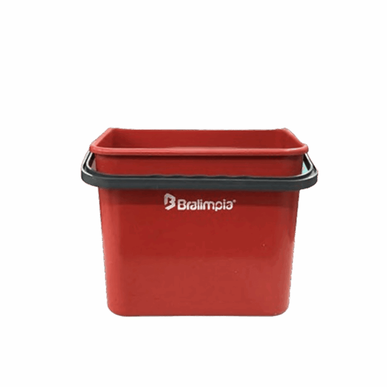 Balde 4L com alça vermelho - Bralimpia