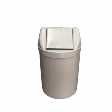 Coletor de lixo 14L com tampa basculante bege - Bralimpia