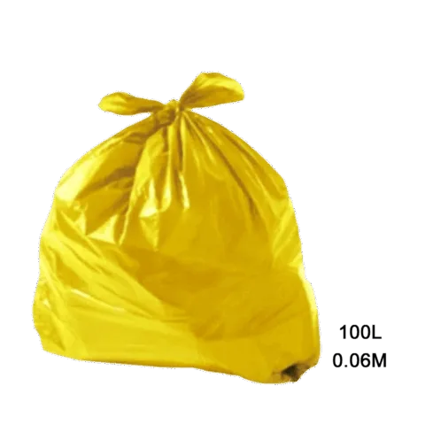 Saco para Lixo Amarelo 100L 0.06M Fardo com 100 Un
