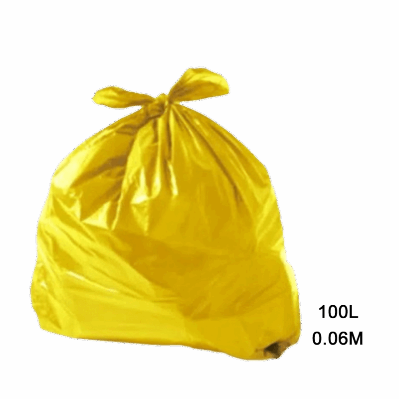 Saco para Lixo Amarelo 100L 0.06M Fardo com 100 Un