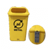 Coletor 50L amarelo c/ suporte plastico com adesivo - Bralimpia