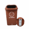 Coletor 50L marrom c/ suporte plastico com adesivo - Bralimpia