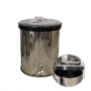 Lixeira inox 15L com tampa e pedal esfera - 24x30cm