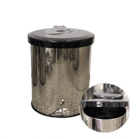 Lixeira inox 15L com tampa e pedal esfera - 24x30cm