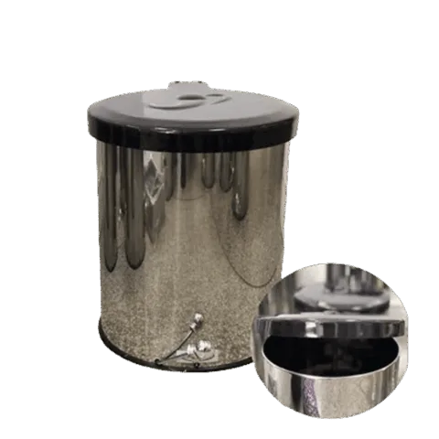 Lixeira inox 15L com tampa e pedal esfera - 24x30cm