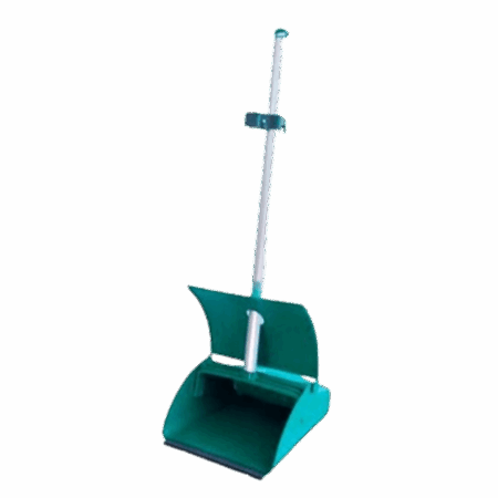 Pa coleta seletiva com cabo e tampa verde - Bralimpia