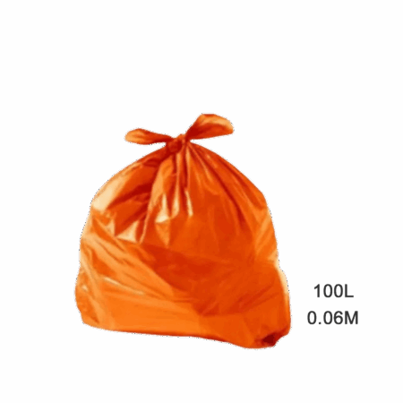 Saco para Lixo Laranja 100L 0.06M Fardo com 100 Un