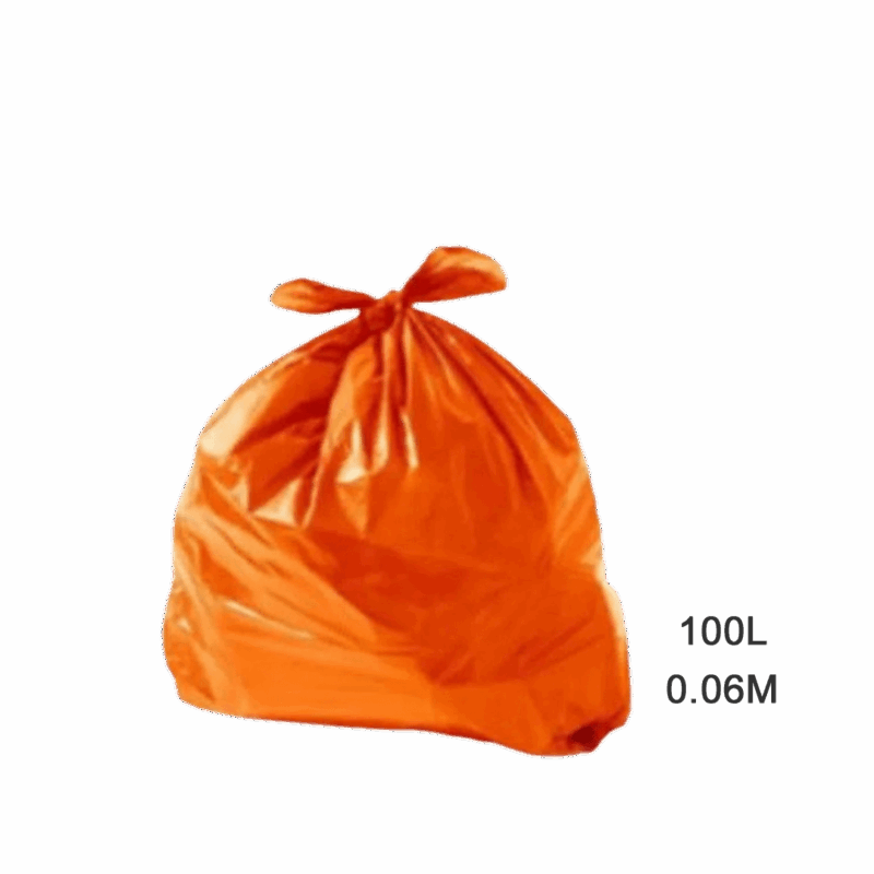 Saco para Lixo Laranja 100L 0.06M Fardo com 100 Un