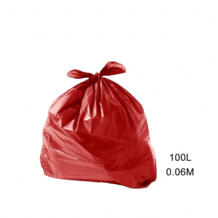 Saco para Lixo Vermelho 100L 0.06M Fardo com 100 Un