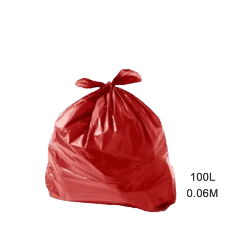 Saco para Lixo Vermelho 100L 0.06M Fardo com 100 Un