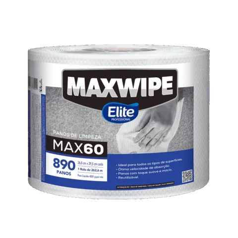 Pano Multiuso Rolo Pano Multiuso  Maxwipe Max60 c/ 890 folhas