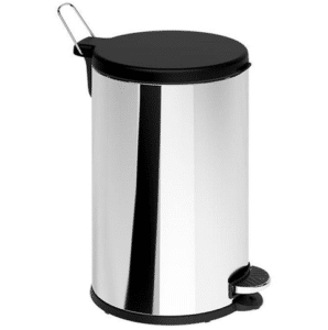 Lixeira Inox com Pedal 15L Preta - Brinox