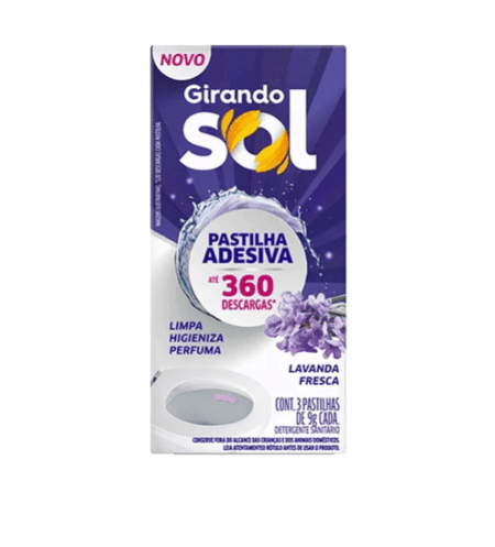 Pastilha Adesiva Girando Sol 3X9g Lavanda Fresca