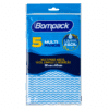 Pano Multiuso BOMPACK Azul  Perflex com 5 unidades de 30x50cm 35g/m²
