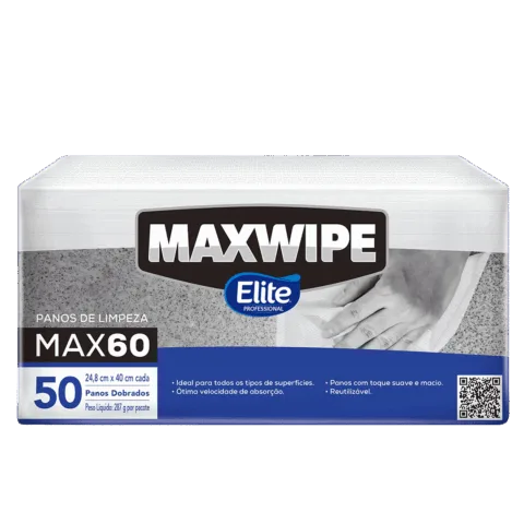 Pano MultiUso MAXWIPE MAX60 Dobrado Fardo  pacote com 50 folhas
