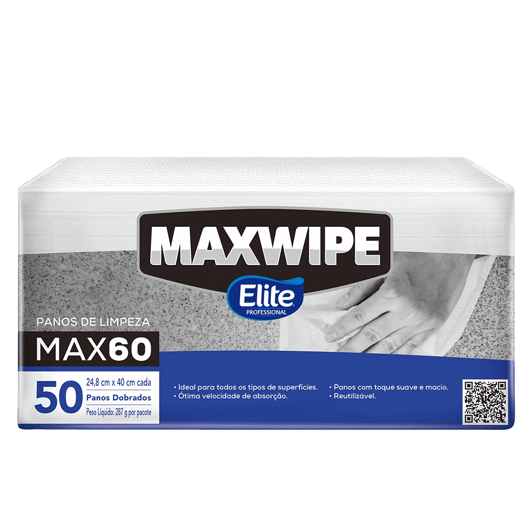Pano MultiUso MAXWIPE MAX60 Dobrado Fardo  pacote com 50 folhas