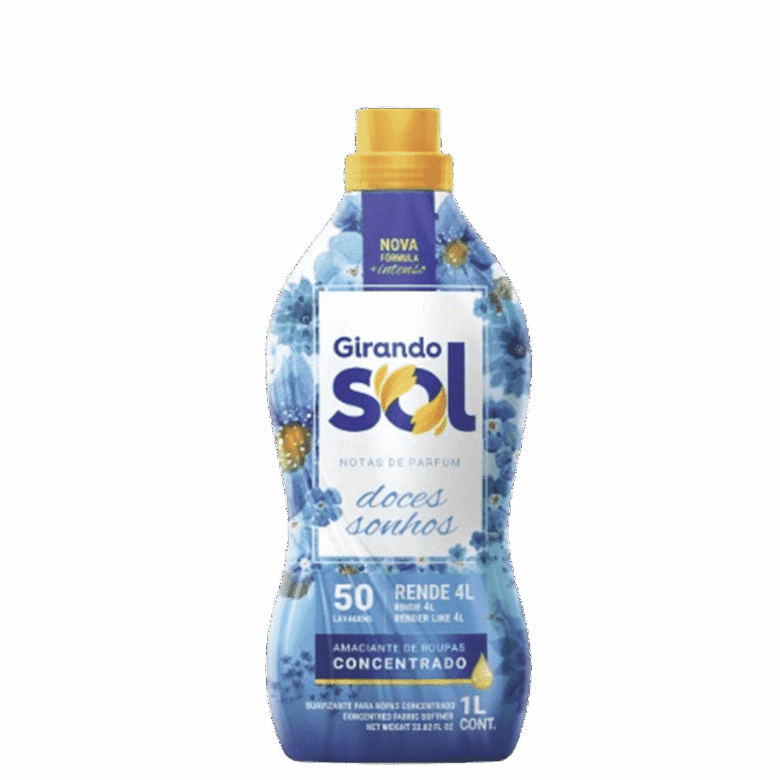 Amaciante Concentrado Azul Doces Sonhos Girando Sol 1L