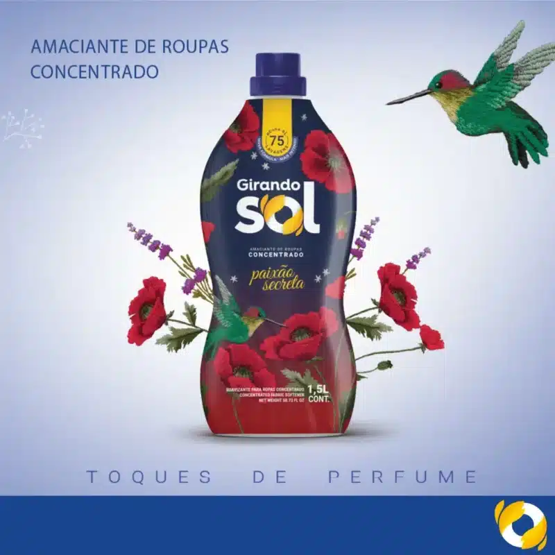 Amaciante Concentrado lilas Paixão Secreta Girando Sol 1L - Imagem 2