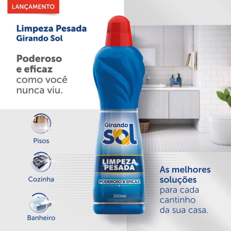 Limpador Girando Sol Limpeza Pesada Azul 500ml - Imagem 2