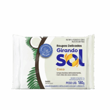 Sabao Em Barra Coco 180g Girando Sol