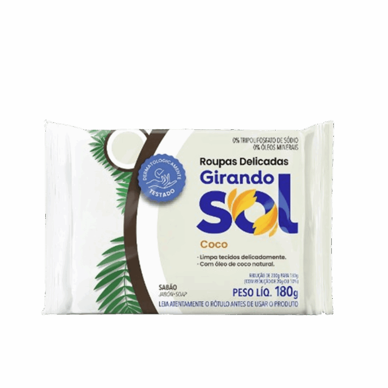 Sabao Em Barra Coco 180g Girando Sol