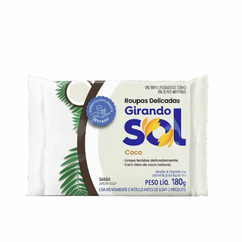 Sabao Em Barra Coco 180g Girando Sol