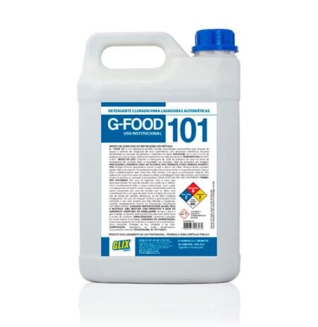 G-FOOD 101 - Detergente Alcalino Clorado para Lavadoras Automáticas 5L - GLIX