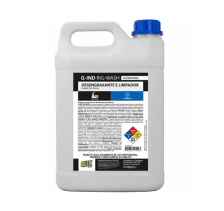 G-IND RIG WASH - Desengraxante e Limpador a Base de Água 5L - Até 1:50 - GLIX