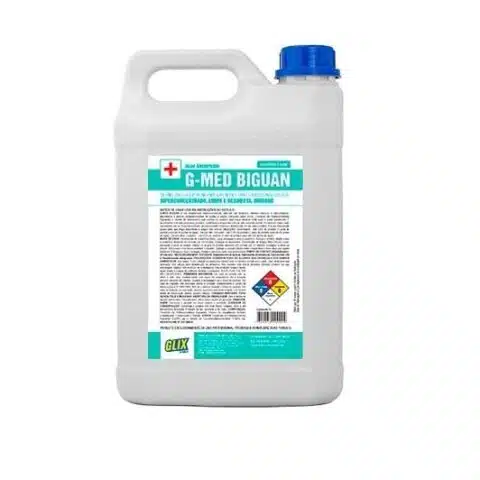 G-MED BIGUAN - Desinfetante para superfícies fixas e artigos não críticos hiperconcentrado à base de Quaternário Amônio 5ª Geração mais biguanida 5L - Até 1:100 - GLIX