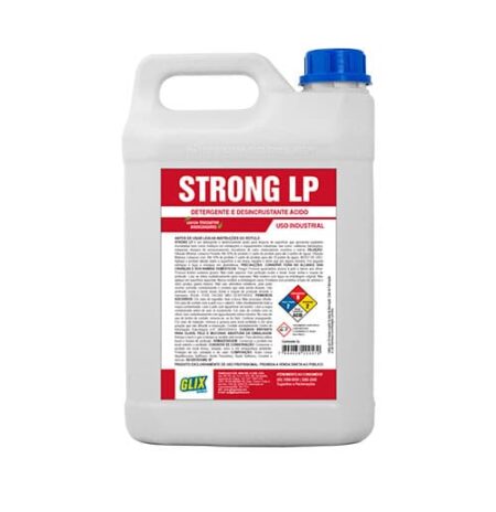 STRONG LP - Detergente e Desincrustante Ácido 5L - Até 1:20 - GLIX